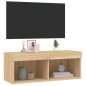 vidaXL Mueble para TV con luces LED roble Sonoma 80x30x30 cm vidaXL Mueble para TV con luces LED roble Sonoma 80x30x30 cm