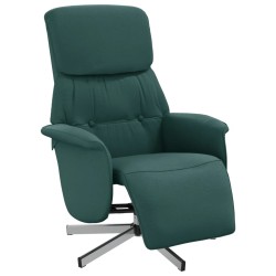 vidaXL Sillón reclinable con reposapiés tela verde oscuro