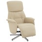 vidaXL Sillón reclinable con reposapiés tela color crema