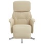 vidaXL Sillón reclinable con reposapiés tela color crema