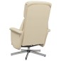 vidaXL Sillón reclinable con reposapiés tela color crema