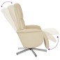 vidaXL Sillón reclinable con reposapiés tela color crema