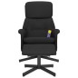 vidaXL Sillón reclinable de masaje con reposapiés tela negro vidaXL Sillón reclinable de masaje con reposapiés tela negro