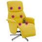 vidaXL Sillón reclinable de masaje con reposapiés tela amarillo claro