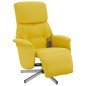 vidaXL Sillón reclinable de masaje con reposapiés tela amarillo claro