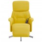 vidaXL Sillón reclinable de masaje con reposapiés tela amarillo claro