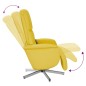 vidaXL Sillón reclinable de masaje con reposapiés tela amarillo claro
