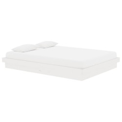 vidaXL Estructura de cama de madera maciza blanca 140x190 cm