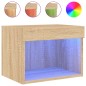 vidaXL Mesitas de noche de pared con luces LED 2 unidades roble Sonoma vidaXL Mesitas de noche de pared con luces LED 2 unidades roble Sonoma
