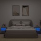 vidaXL Mesitas de noche de pared con luces LED 2 uds gris Sonoma
