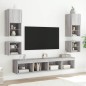 vidaXL Mesitas de noche de pared con luces LED 2 uds gris Sonoma