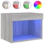 vidaXL Mesitas de noche de pared con luces LED 2 uds gris Sonoma