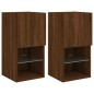 vidaXL Muebles para TV con luces LED 2 uds roble marrón 30,5x30x60 cm vidaXL Muebles para TV con luces LED 2 uds roble marrón 30,5x30x60 cm