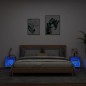 vidaXL Mesitas de noche de pared con luces LED 2 uds gris Sonoma vidaXL Mesitas de noche de pared con luces LED 2 uds gris Sonoma