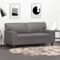 vidaXL Sofá de 2 plazas de cuero sintético gris 120 cm