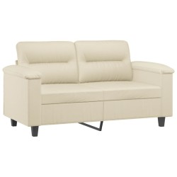 vidaXL Sofá de 2 plazas de cuero sintético color crema 120 cm