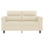 vidaXL Sofá de 2 plazas de cuero sintético color crema 120 cm vidaXL Sofá de 2 plazas de cuero sintético color crema 120 cm