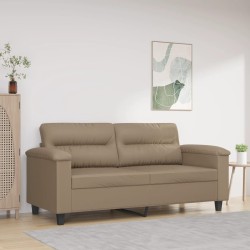 vidaXL Sofá de 2 plazas de cuero sintético color capuchino 140 cm