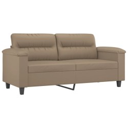 vidaXL Sofá de 2 plazas de cuero sintético color capuchino 140 cm