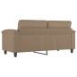 vidaXL Sofá de 2 plazas de cuero sintético color capuchino 140 cm vidaXL Sofá de 2 plazas de cuero sintético color capuchino 140 cm