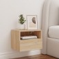 vidaXL Mueble de pared TV madera ingeniería roble Sonoma 40x30x30 cm