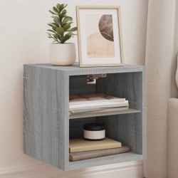 vidaXL Mueble de TV de pared con luces LED gris Sonoma 30x28,5x30 cm