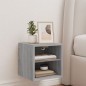 vidaXL Mueble de TV de pared con luces LED gris Sonoma 30x28,5x30 cm