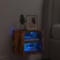vidaXL Mueble de TV de pared con luces LED roble ahumado 30x28,5x30 cm