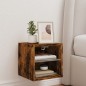 vidaXL Mueble de TV de pared con luces LED roble ahumado 30x28,5x30 cm