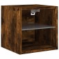 vidaXL Mueble de TV de pared con luces LED roble ahumado 30x28,5x30 cm