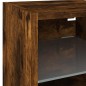 vidaXL Mueble de TV de pared con luces LED roble ahumado 30x28,5x30 cm