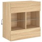 vidaXL Mueble TV de pared con luces LED roble Sonoma 58,5x30x60,5 cm vidaXL Mueble TV de pared con luces LED roble Sonoma 58,5x30x60,5 cm