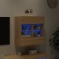 vidaXL Mueble TV de pared con luces LED roble Sonoma 58,5x30x60,5 cm vidaXL Mueble TV de pared con luces LED roble Sonoma 58,5x30x60,5 cm