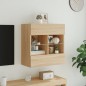 vidaXL Mueble TV de pared con luces LED roble Sonoma 58,5x30x60,5 cm vidaXL Mueble TV de pared con luces LED roble Sonoma 58,5x30x60,5 cm