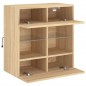 vidaXL Mueble TV de pared con luces LED roble Sonoma 58,5x30x60,5 cm vidaXL Mueble TV de pared con luces LED roble Sonoma 58,5x30x60,5 cm