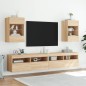 vidaXL Mueble de TV de pared con luces LED roble Sonoma 40x30x60,5 cm vidaXL Mueble de TV de pared con luces LED roble Sonoma 40x30x60,5 cm