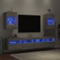 vidaXL Muebles TV de pared luces LED 2 uds gris Sonoma 40x30x60,5 cm vidaXL Muebles TV de pared luces LED 2 uds gris Sonoma 40x30x60,5 cm