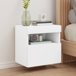 vidaXL Muebles de TV de pared con luces LED 2 uds blanco 40x30x40 cm