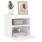vidaXL Muebles de TV de pared con luces LED 2 uds blanco 40x30x40 cm