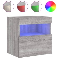 vidaXL Mueble de TV de pared con luces LED gris Sonoma 40x30x40 cm