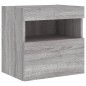 vidaXL Mueble de TV de pared con luces LED gris Sonoma 40x30x40 cm