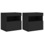 vidaXL Muebles de TV de pared con luces LED 2 uds negro 40x30x40 cm vidaXL Muebles de TV de pared con luces LED 2 uds negro 40x30x40 cm