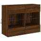 vidaXL Mueble TV de pared con luces LED roble marrón 78,5x30x60,5 cm vidaXL Mueble TV de pared con luces LED roble marrón 78,5x30x60,5 cm