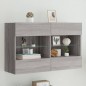 vidaXL Mueble de TV de pared con luces LED gris Sonoma 98,5x30x60,5 cm vidaXL Mueble de TV de pared con luces LED gris Sonoma 98,5x30x60,5 cm