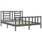 vidaXL Estructura de cama matrimonio con cabecero madera maciza gris vidaXL Estructura de cama matrimonio con cabecero madera maciza gris