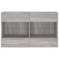 vidaXL Mueble de TV de pared con luces LED gris Sonoma 98,5x30x60,5 cm vidaXL Mueble de TV de pared con luces LED gris Sonoma 98,5x30x60,5 cm