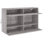 vidaXL Mueble de TV de pared con luces LED gris Sonoma 98,5x30x60,5 cm vidaXL Mueble de TV de pared con luces LED gris Sonoma 98,5x30x60,5 cm