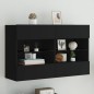 vidaXL Mueble de TV de pared con luces LED negro 98,5x30x60,5 cm vidaXL Mueble de TV de pared con luces LED negro 98,5x30x60,5 cm