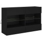 vidaXL Mueble de TV de pared con luces LED negro 98,5x30x60,5 cm vidaXL Mueble de TV de pared con luces LED negro 98,5x30x60,5 cm