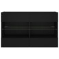 vidaXL Mueble de TV de pared con luces LED negro 98,5x30x60,5 cm vidaXL Mueble de TV de pared con luces LED negro 98,5x30x60,5 cm